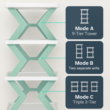 9Tier Narrow Entryway Shoe Rack Plastic Vertical Shoe Organizer Space Saving Free Standing Shoes Storage Shelf Closet Hallway