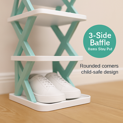 9Tier Narrow Entryway Shoe Rack Plastic Vertical Shoe Organizer Space Saving Free Standing Shoes Storage Shelf Closet Hallway