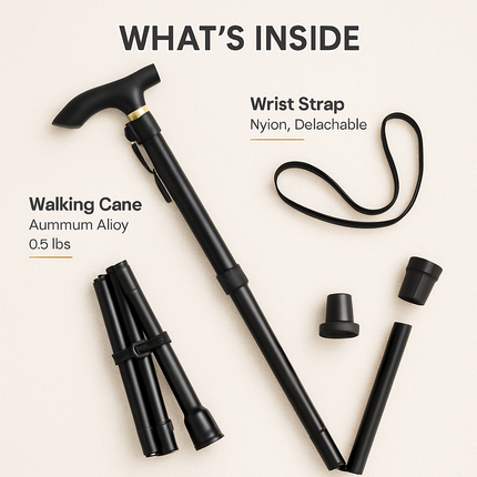 Folding Walking Cane for Travel and Comfort