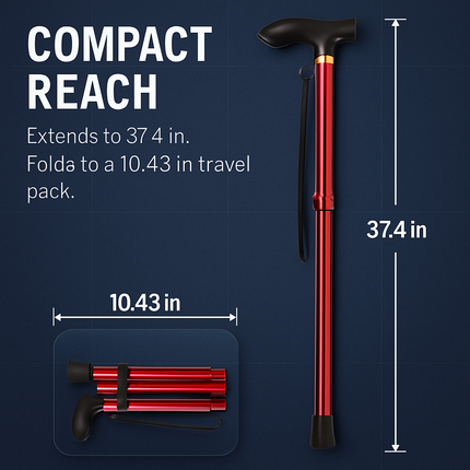Folding Walking Cane for Travel and Comfort