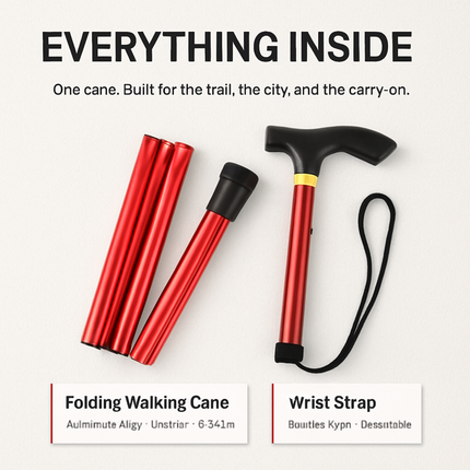 Folding Walking Cane for Travel and Comfort