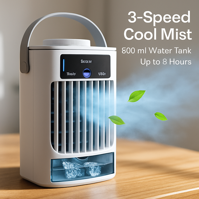 Portable Misting Air Cooler with Humidifier and Night Light