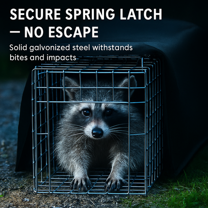 31x12x11” Folding Live Animal Trap Cage With Waterproof Cover And Gloves Humane Easy To Catch And Release Trap For Stray Cats Raccoons Squirrel Skunk