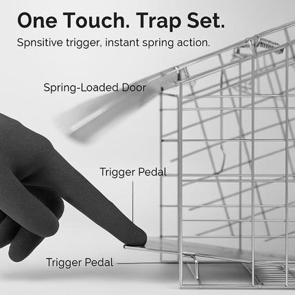 31x12x11” Folding Live Animal Trap Cage With Waterproof Cover And Gloves Humane Easy To Catch And Release Trap For Stray Cats Raccoons Squirrel Skunk