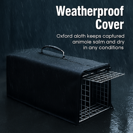31x12x11” Folding Live Animal Trap Cage With Waterproof Cover And Gloves Humane Easy To Catch And Release Trap For Stray Cats Raccoons Squirrel Skunk