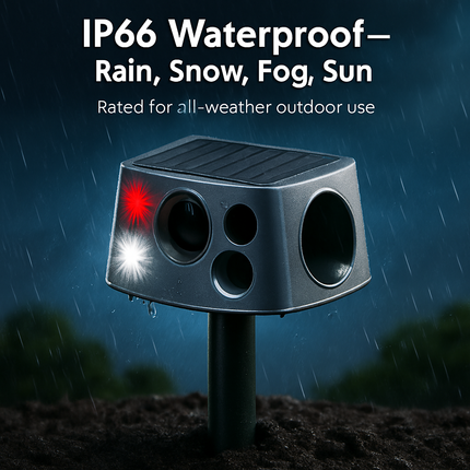 Ultrasonic Solar Animal Repeller for Garden - 3 Modes