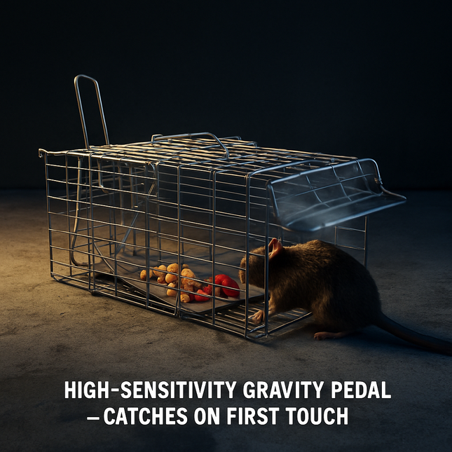Foldable Rat Trap Cage for Humane Live Rodent Catch
