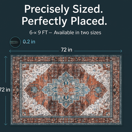 Vintage Area Rug - Soft, Waterproof Non-Slip for Home