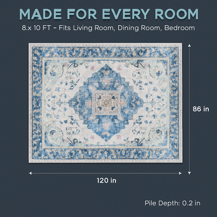 Vintage Area Rug - Soft, Waterproof Non-Slip for Home