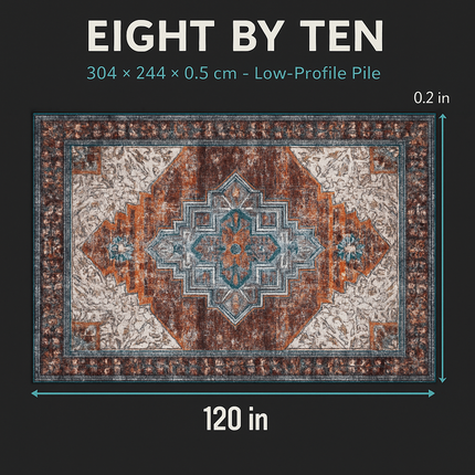 Vintage Area Rug - Soft, Waterproof Non-Slip for Home