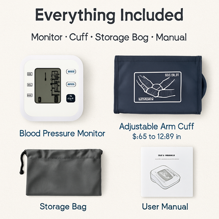 Blood Pressure Monitor with Adjustable Cuff
