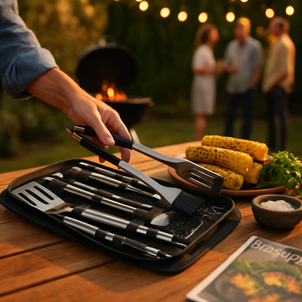 Stainless Steel BBQ Grill Tool Kit Grilling Utensils
