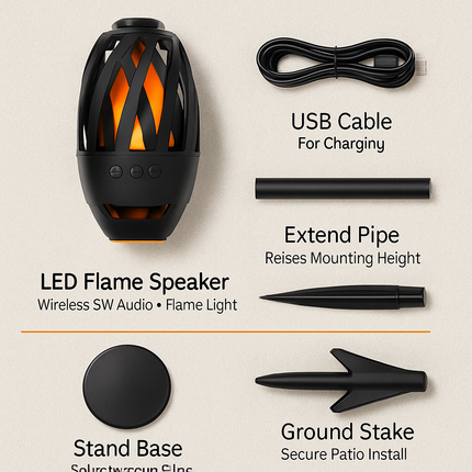 LED Flame Speakers Torch Wireless Speaker