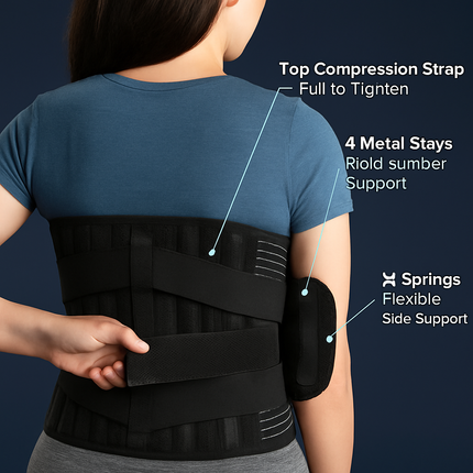 Back Support Brace with Breathable Mesh Lumbar Support