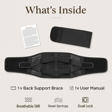 Back Support Brace with Breathable Mesh Lumbar Support