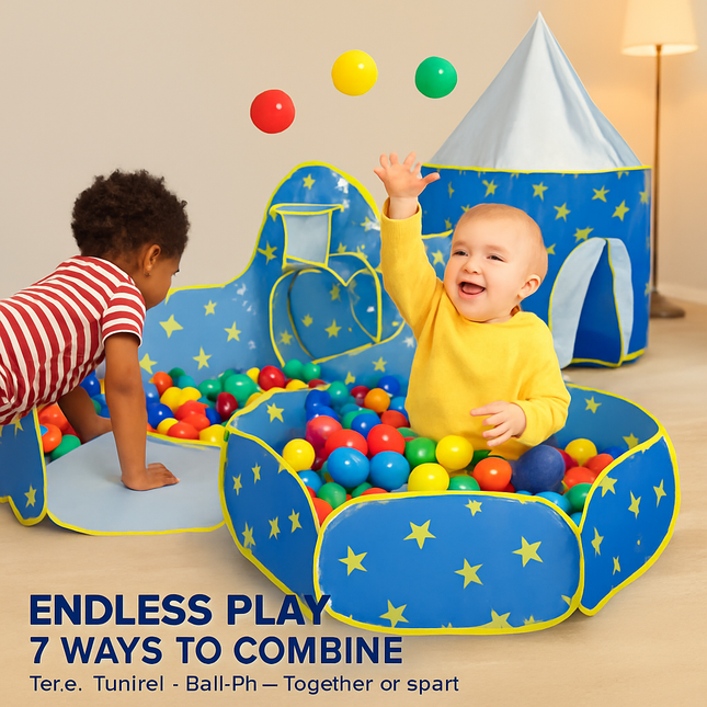 3-in-1 Crawl Tunnel Tent for Kids Playtime