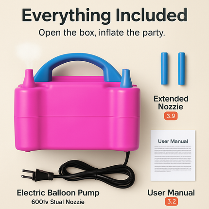 Balloon Pump for Party Decoration with Dual Nozzles