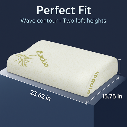 Bamboo Memory Foam Sleep Pillow Contoured Cervical Pillow