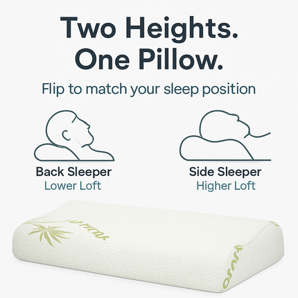 Bamboo Memory Foam Sleep Pillow Contoured Cervical Pillow
