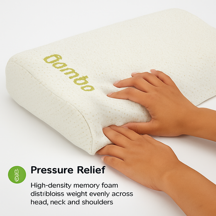 Bamboo Memory Foam Sleep Pillow Contoured Cervical Pillow