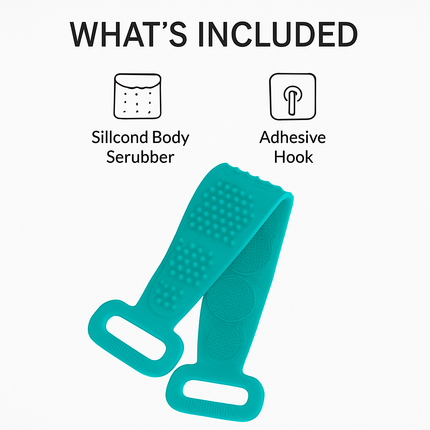 Silicone Back Scrubber Belt for Shower Scrubber - Blue