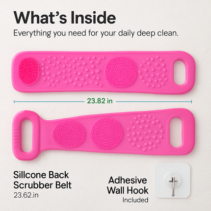 Silicone Back Scrubber Belt for Shower Scrubber - Blue