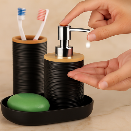 Bathroom Accessories Set with Dispenser & Holder