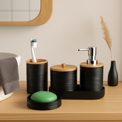 Bathroom Accessories Set with Dispenser & Holder