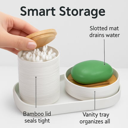 Bathroom Accessories Set with Dispenser & Holder