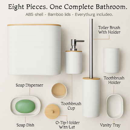 Bathroom Accessories Set with Dispenser & Holder