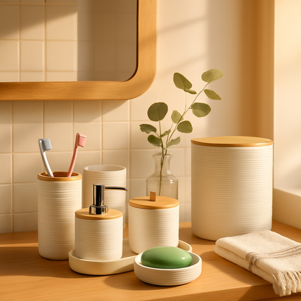Bathroom Accessories Set with Dispenser & Holder