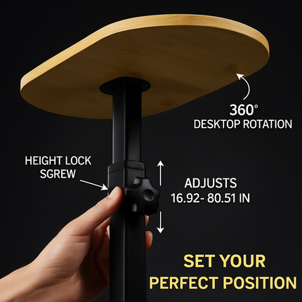 C-Shaped Bathtub Tray Table with Adjustable Height