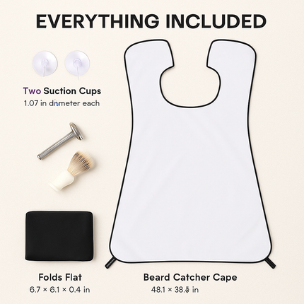 Beard Apron: Facial Hair Catcher with Suction Cups