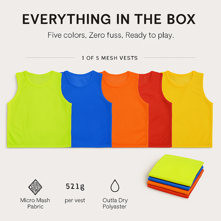 5Pcs Mesh Scrimmage Vests for Team Sports