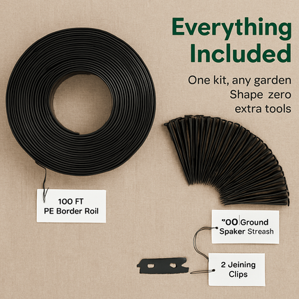 Non-Digging Plastic Garden Edging Kit for Lawn and Flower Beds