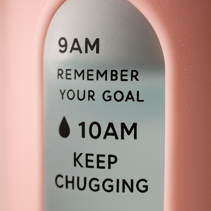Glass Water Bottle with Straw and Time Marker