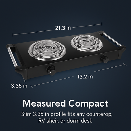Portable Electric Dual Burner Hot Plate Stove