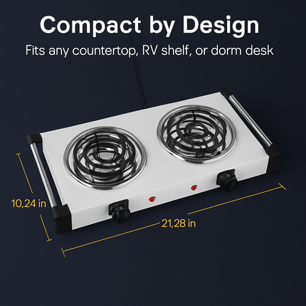 Portable Electric Dual Burner Hot Plate Stove