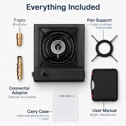 Portable Camping Stove with Dual Fuel and Piezo Ignition