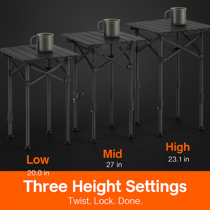 Portable Folding Camping Table With Adjustable Height