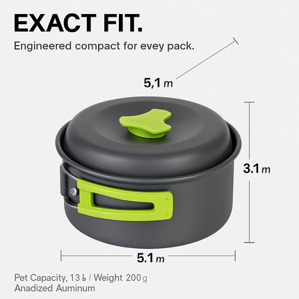 Camping Cookware Set: Pot, Pan & Bowls for Outdoor Cooking