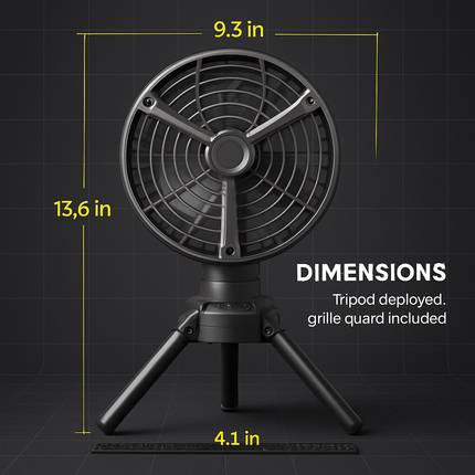 Portable Camping Fan with LED Light and Lantern