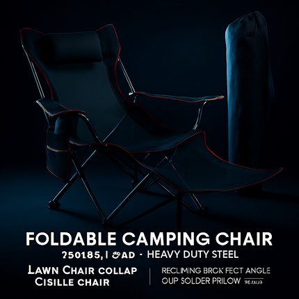 Foldable Camping Chair with Cup Holder & Side Pocket