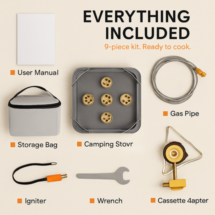 Portable Camping Stove with Windproof Burner for Outdoors