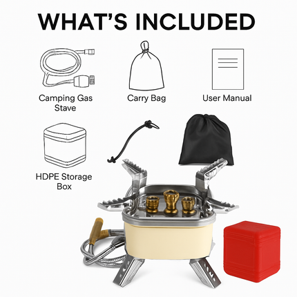 Five-Head Windproof Camping Stove with Piezo Ignition