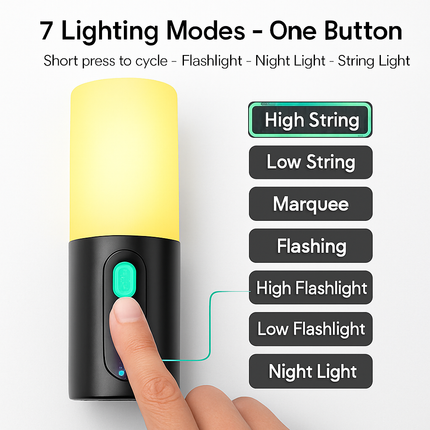 4-in-1 Camping String Light for Indoor and Outdoor Use