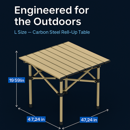 Folding Camping Table - Portable Roll-Up Outdoor Desk