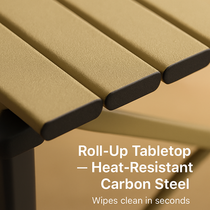 Folding Camping Table - Portable Roll-Up Outdoor Desk