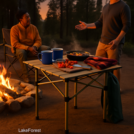 Folding Camping Table - Portable Roll-Up Outdoor Desk