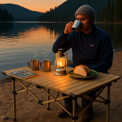 Folding Camping Table - Portable Roll-Up Outdoor Desk
